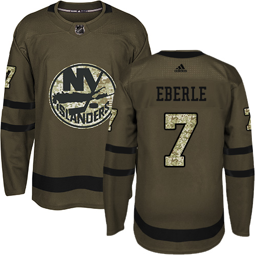 Adidas Islanders #7 Jordan Eberle Green Salute to Service Stitched NHL Jersey